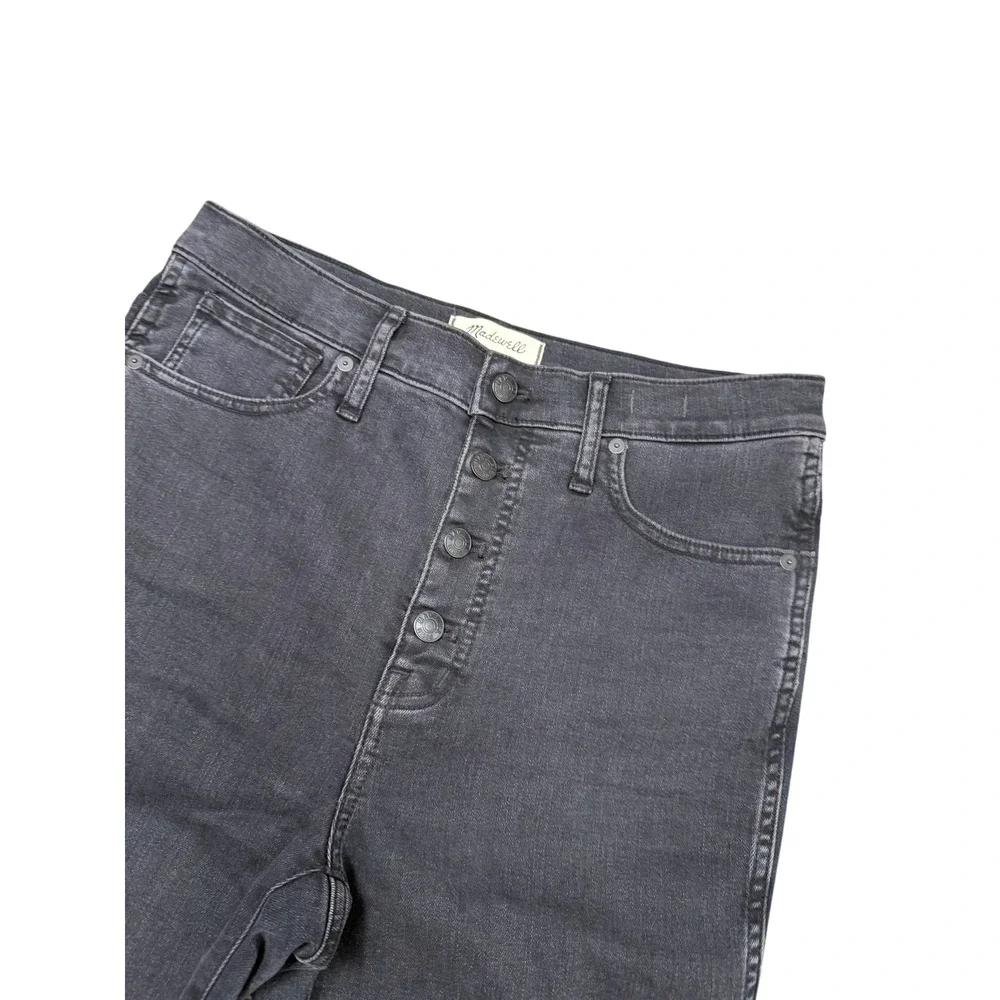 Madewell 10 Inch Black High Rise Skinny Jeans Button Fly Size 30‎
